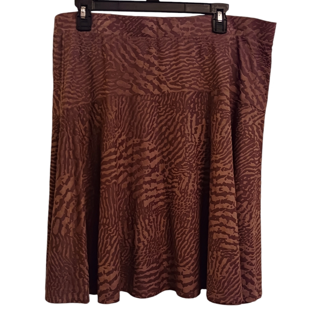 BRAND NEW!! Saddle Brown Stretchy Faux Suede Skirt Size XL NEW WITH TAGS